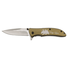 Load image into Gallery viewer, Bison River 4 1/4" Pocket Knife, Anodized Aluminum/Stainless Steel, Personalized Engraving Gifts shipped from USA.
