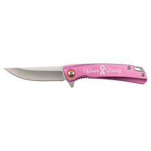 Load image into Gallery viewer, Bison River 4" Pocket Knife with Ball Bearing Open Mechanism, Anodized Aluminum/Stainless Steel, Personalized Engraving Gifts shipped from USA.
