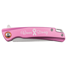 Load image into Gallery viewer, Bison River 4" Pocket Knife with Ball Bearing Open Mechanism, Anodized Aluminum/Stainless Steel, Personalized Engraving Gifts shipped from USA.
