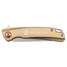 Load image into Gallery viewer, Bison River 4" Pocket Knife with Ball Bearing Open Mechanism, Anodized Aluminum/Stainless Steel, Personalized Engraving Gifts shipped from USA.
