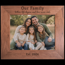 Load image into Gallery viewer, Personalized Genuine Walnut Picture Frame, Custom Engraved Gifts shipped from USA.
