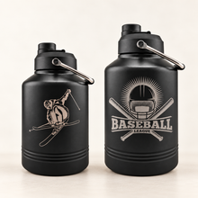 Load image into Gallery viewer, Personalized Polar Camel Insulated Jug, 64 oz or 128 oz, Black Stainless Steel, Laser Engraved
