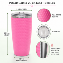 Load image into Gallery viewer, 20 oz. Golf Tumbler with Dimples and Clear Slider Lid, Polar Camel, Custom. Personalized Engraving Gifts shipped from USA.
