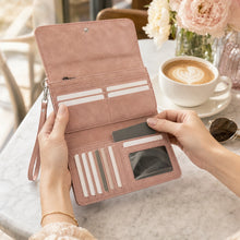 Load image into Gallery viewer, Personalized Wristlet Wallet, Engraved RFID Leatherette Wallet, Custom Women’s Wallet with Strap, Creekside Collection Gift
