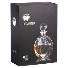 Load image into Gallery viewer, 750ml Flat Round Glass Decanter Set with Four 10 oz. Rocks Glasses. Personalized Engraving Gifts shipped from USA.
