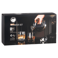 Load image into Gallery viewer, 750ml Flat Round Glass Decanter Set with Four 10 oz. Rocks Glasses. Personalized Engraving Gifts shipped from USA.
