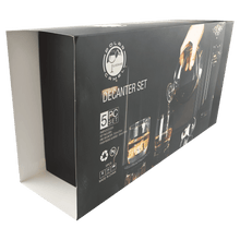 Load image into Gallery viewer, 750ml Flat Round Glass Decanter Set with Four 10 oz. Rocks Glasses. Personalized Engraving Gifts shipped from USA.
