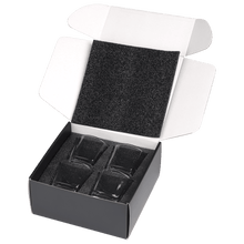 Load image into Gallery viewer, 750ML 12" Tequila Decanter Set with Four 8 oz. Glasses in a Black Gift Box with Printed Paper Sleeve. Personalized Engraving Gifts shipped from USA.
