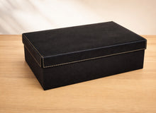 Load image into Gallery viewer, Personalized Walnut Wood Gavel and Sound Block Custom Engraved Gavel Set, with Black/Gold Gift Box with Leatherette Lid
