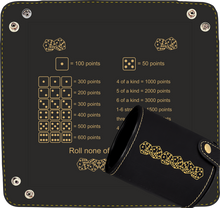 Load image into Gallery viewer, Personalized Dice Tray and Cup Set, Faux Leather Farkle Game, Personalized Engraving Gifts shipped from USA.
