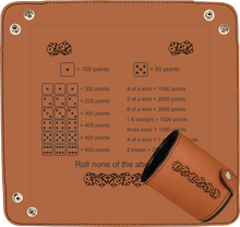 Load image into Gallery viewer, Personalized Dice Tray and Cup Set, Faux Leather Farkle Game, Personalized Engraving Gifts shipped from USA.
