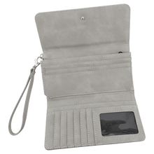 Load image into Gallery viewer, Personalized Wristlet Wallet, Engraved RFID Leatherette Wallet, Custom Women’s Wallet with Strap, Creekside Collection Gift
