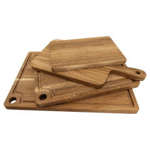 Load image into Gallery viewer, Acacia Cutting Board with Drip Ring and Corner Hole, Personalized Engraving Gifts shipped from USA.
