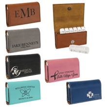 Load image into Gallery viewer, Pill Box Schedule 4 3/4" x 3 1/8", Leatherette, Personalized Engraving Gifts shipped from USA
