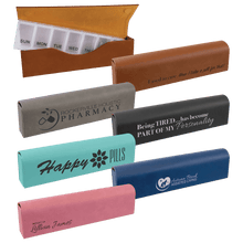 Load image into Gallery viewer, Pill Box Schedule 9 3/4" x 2 1/2" , Leatherette, Personalized Engraving Gifts shipped from USA
