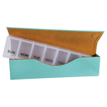 Load image into Gallery viewer, Pill Box Schedule 9 3/4" x 2 1/2" , Leatherette, Personalized Engraving Gifts shipped from USA
