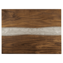 Load image into Gallery viewer, Acacia with White Pearl Resin Serving Board, Personalized Engraving Gifts shipped from USA.
