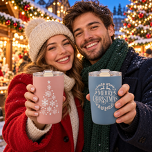 Load image into Gallery viewer, Engraved Christmas Tumbler, 13 oz Polar Camel Ceramic-Lined Coffee Cup with Slider Lid, 25 Holiday Designs, 8 Colors Personalized Engraving Gifts shipped from USA.
