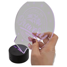 Load image into Gallery viewer, Custom LED Acrylic Sign with RGB Light Base, Engraved Acrylic Display, 16 Color LED Night Light Cocktail Menu, Bar Sign, Logo Display

