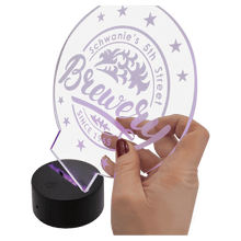 Load image into Gallery viewer, Custom LED Acrylic Sign with RGB Light Base, Engraved Acrylic Display, 16 Color LED Night Light Cocktail Menu, Bar Sign, Logo Display
