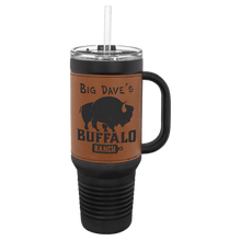 Load image into Gallery viewer, Custom Polar Camel 40 oz. Laserable Leatherette Travel Mug with a Handle, Straw Included
