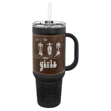 Load image into Gallery viewer, Custom Polar Camel 40 oz. Laserable Leatherette Travel Mug with a Handle, Straw Included
