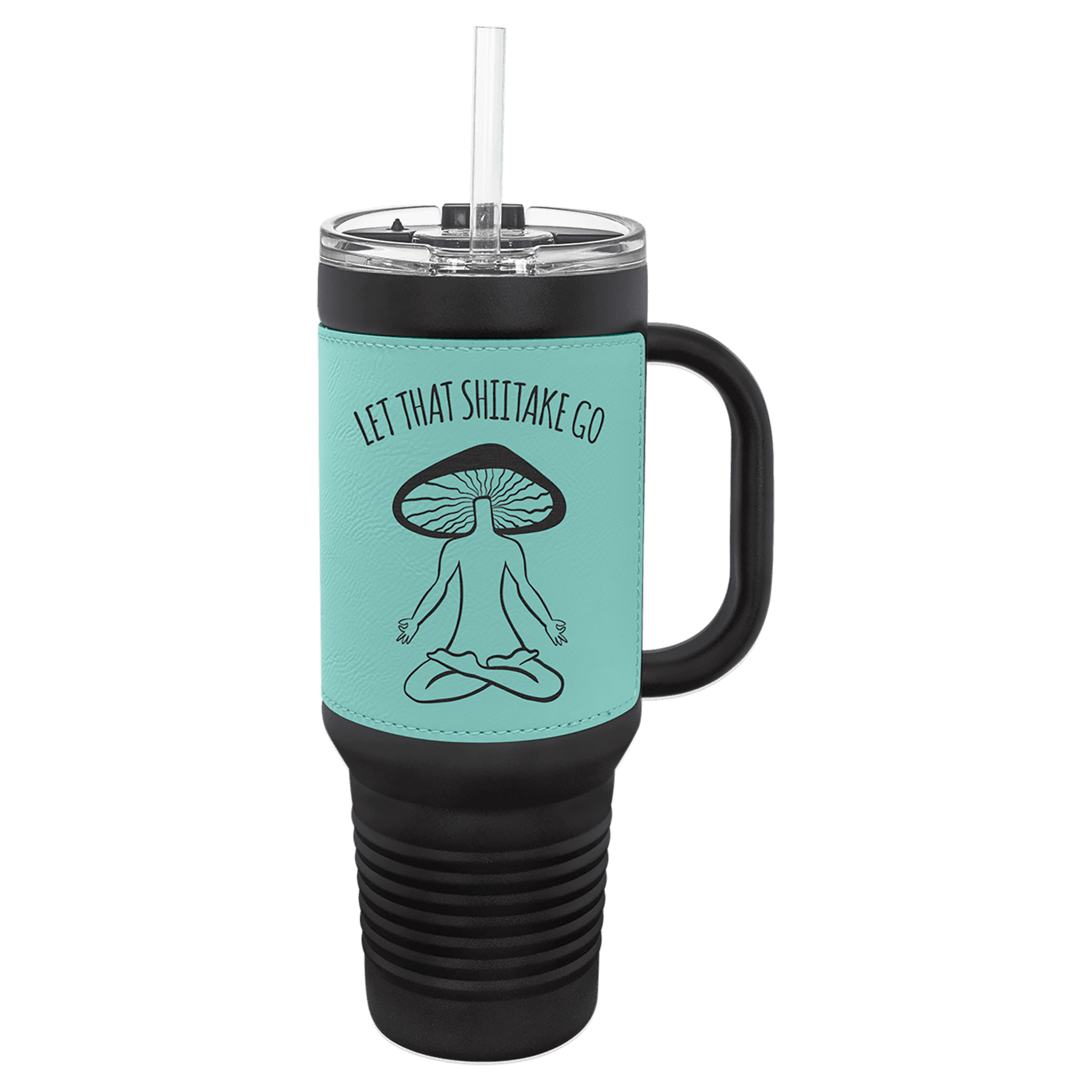 Custom Polar Camel 40 oz. Laserable Leatherette Travel Mug with a