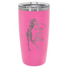 Load image into Gallery viewer, 20 oz. Golf Tumbler with Dimples and Clear Slider Lid, Polar Camel, Custom. Personalized Engraving Gifts shipped from USA.
