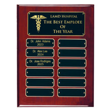 Load image into Gallery viewer, Rosewood Piano Finish Completed Perpetual Plaque-18 Name Plates
