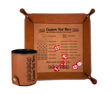 Load image into Gallery viewer, Personalized Dice Tray and Cup Set, Faux Leather Farkle Game, Personalized Engraving Gifts shipped from USA.
