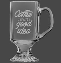 Load image into Gallery viewer, Custom 10 oz. Clear Footed Coffee Mug

