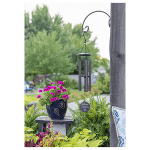 Black Powder Coated Aluminum Wind Chime, Personalized Engraving Gifts shipped from USA.