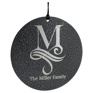 Black Powder Coated Aluminum Wind Chime, Personalized Engraving Gifts shipped from USA.