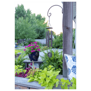Black Powder Coated Aluminum Wind Chime, Personalized Engraving Gifts shipped from USA.