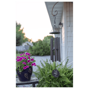 Black Powder Coated Aluminum Wind Chime, Personalized Engraving Gifts shipped from USA.