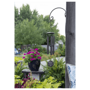 Black Powder Coated Aluminum Wind Chime, Personalized Engraving Gifts shipped from USA.
