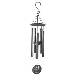 Black Powder Coated Aluminum Wind Chime, Personalized Engraving Gifts shipped from USA.