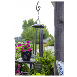 Black Powder Coated Aluminum Wind Chime, Personalized Engraving Gifts shipped from USA.