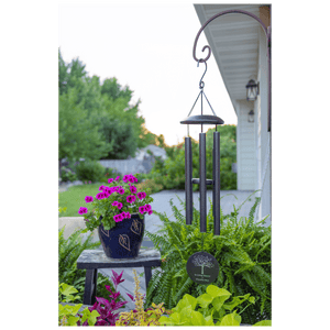 Black Powder Coated Aluminum Wind Chime, Personalized Engraving Gifts shipped from USA.