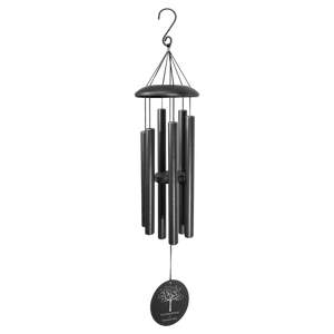 Black Powder Coated Aluminum Wind Chime, Personalized Engraving Gifts shipped from USA.