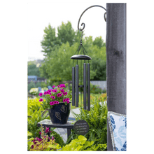 Load image into Gallery viewer, Black Powder Coated Aluminum Wind Chime, Personalized Engraving Gifts shipped from USA.
