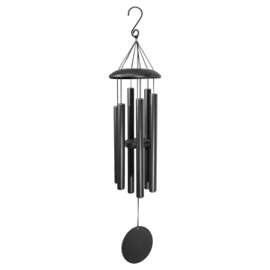 Black Powder Coated Aluminum Wind Chime, Personalized Engraving Gifts shipped from USA.