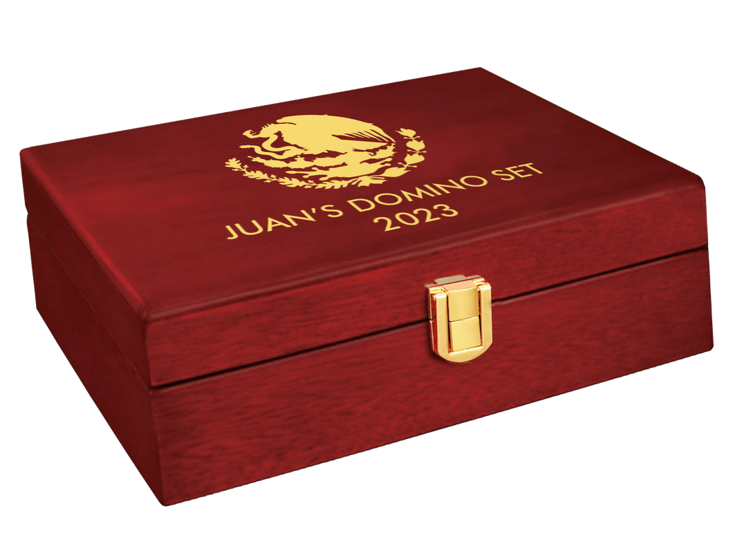 Custom Double Twelves Dominos Set with 91 Dominos in Luxury Rosewood Smooth Finish Gift Box