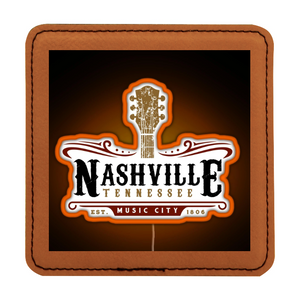 Custom 4" x 4" Square Laser Leatherette 6-Coaster Set, Personalized Engraving Gifts shipped from USA.