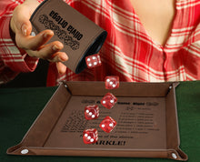 Load image into Gallery viewer, Personalized Dice Tray and Cup Set, Faux Leather Farkle Game, Personalized Engraving Gifts shipped from USA.
