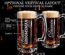 Load image into Gallery viewer, Custom Sport Beer Mug with Handle, Personalized Engraving Gifts shipped from USA.
