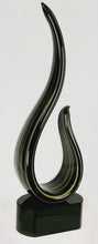 Load and play video in Gallery viewer, 15" Black &amp; Gold Curve Art Glass, Personalized Engraving Gifts shipped from USA.
