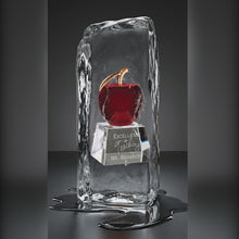 Load and play video in Gallery viewer, 9" Pink Glass Heart with Black Base, Personalized Engraving Gifts shipped from USA.
