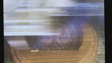 Load and play video in Gallery viewer, Piano Finish Gavel Plaque with Black Laser Brass Plate

