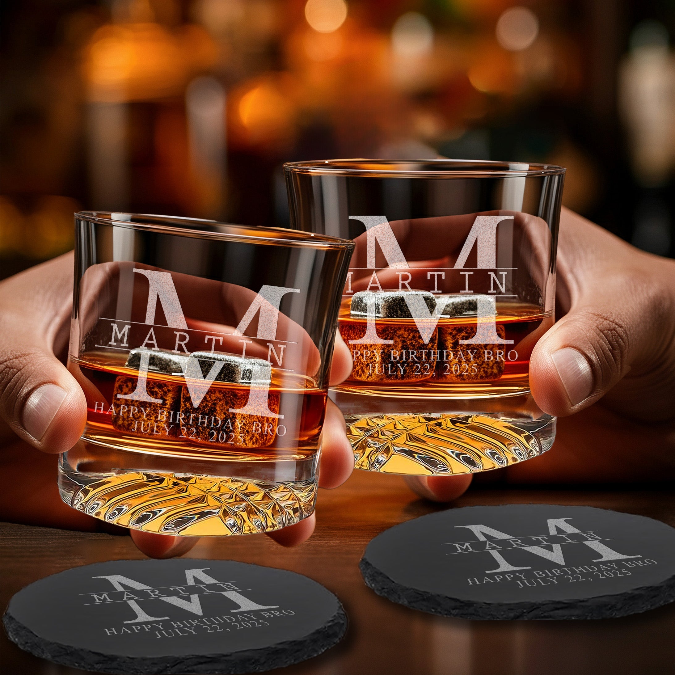 Whiskey Bachelor Set with Two Glasses, Two 4